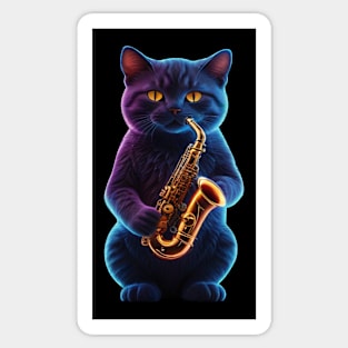 Saxophone Cat Sticker